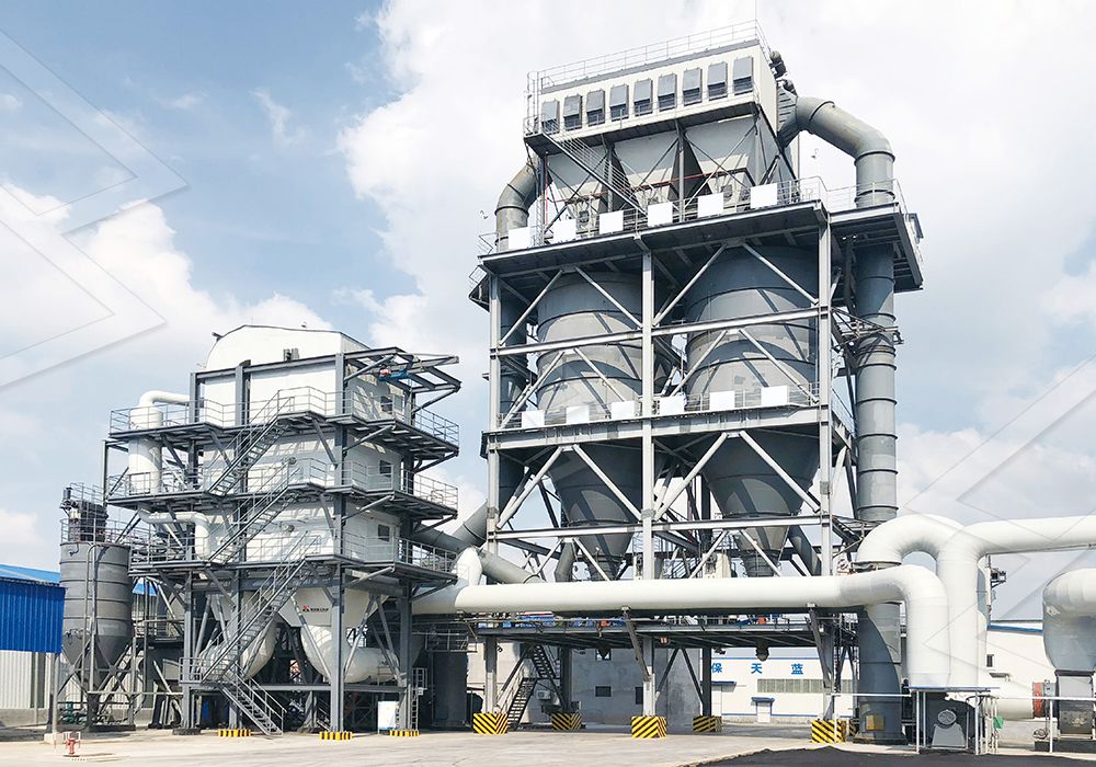 Limestone grinding process with vertical mill