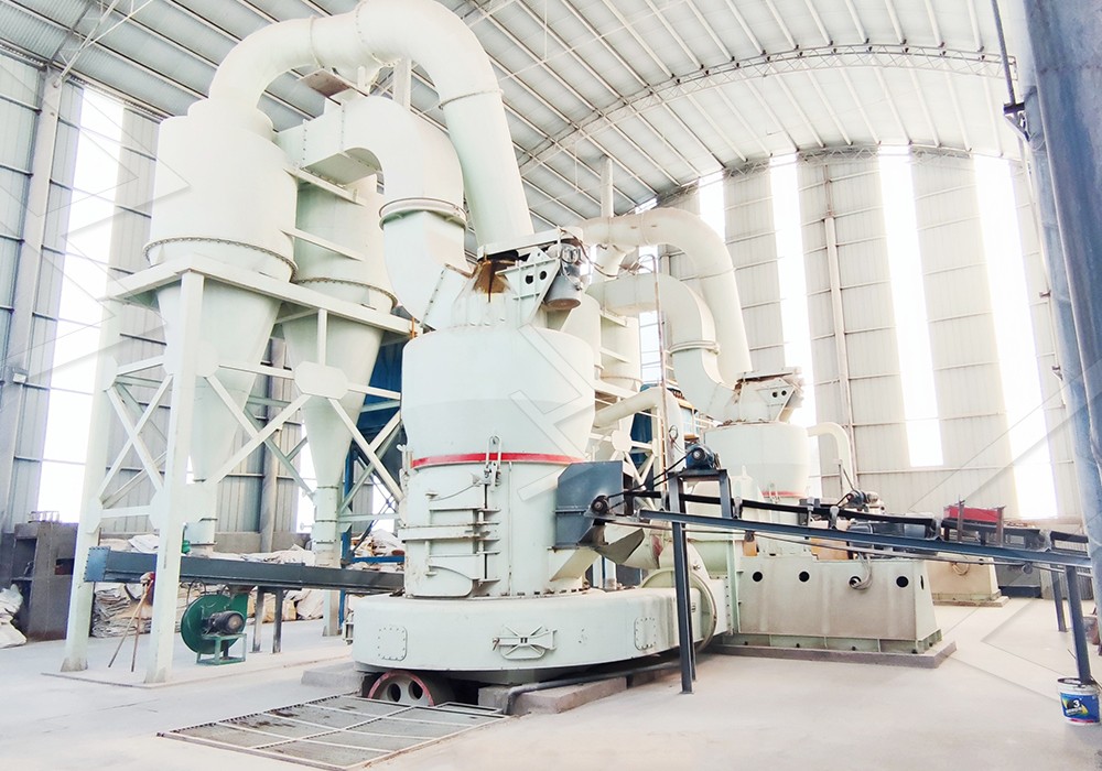 Close-up of grinding roller and ring for barite